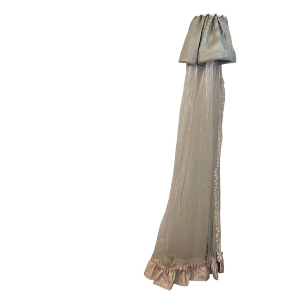 Elegant Handcrafted Teester Bed Crown Canopy Cream Multi With Drapes - Picture 3 of 13